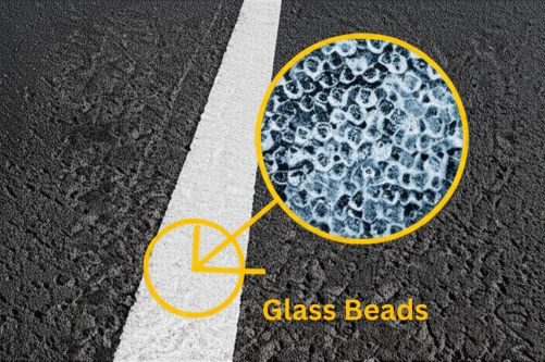 Glass beads for road marking paint