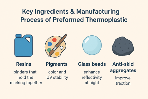 Key ingredients and manufacturing process of preformed thermoplastic paint