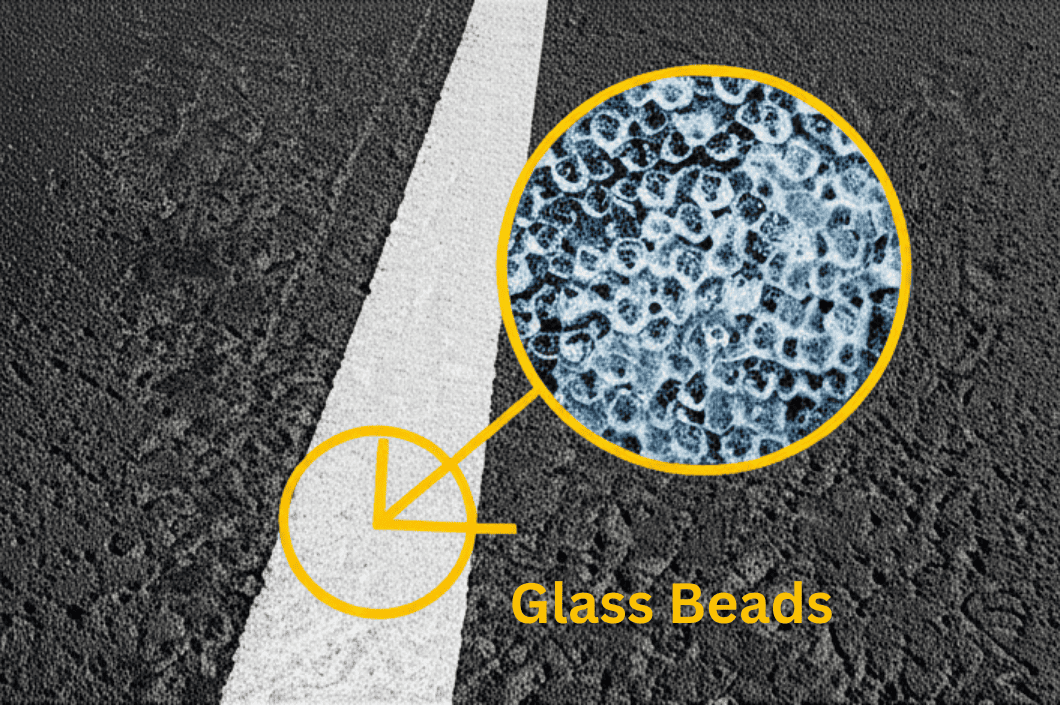 Glass beads for road marking paint